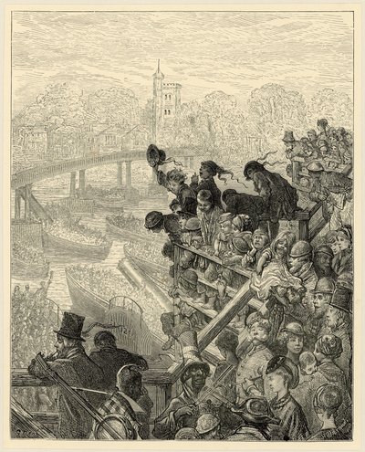 Oxford och Cambridge Boat Race, Putney av Gustave Dore