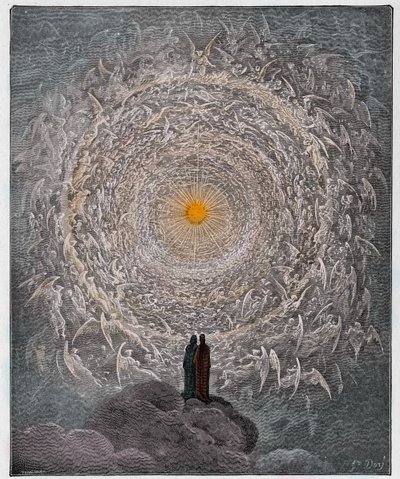 Paradiso, Canto 31 : Den heliga skaran bildar en ros i empyren av Gustave Dore