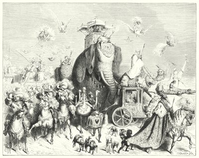 Åsneskinn; Åsneskinn (gravyr) av Gustave Dore