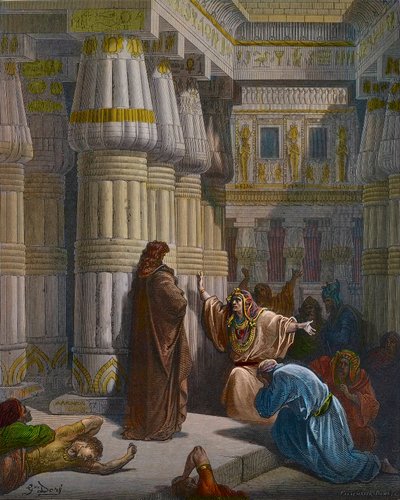 Farao ropar på Mose av Gustave Dore