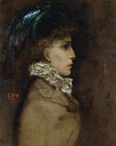 Porträtt av skådespelerskan Sarah Bernhardt (1844-1923) Målning av Gustave Dore (1832-1883) av Gustave Dore