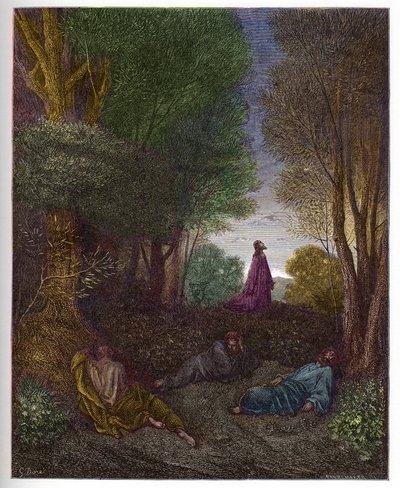 Jesu bön i Oljeträdgården - Jesu bön i Oljeträdgården - - gravyr i "The Bible illustree" av Gustave Dore (1832-1883) - Gravyr från "" The Dore Bible"" av Gustave Dore