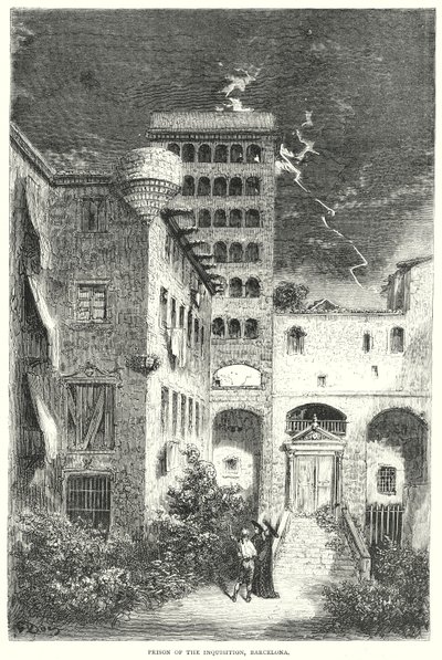Inkvisitionens fängelse, Barcelona (gravyr) av Gustave Dore
