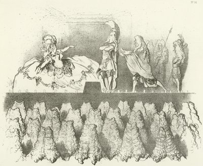 Racine framfördes inför domstolen i Versailles 1695 (gravyr) av Gustave Dore