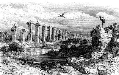 Romersk akvedukt, Merida, Spanien, 1800-talet av Gustave Dore