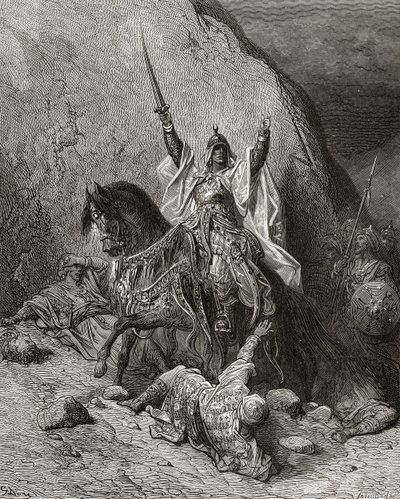 Saladin Yusuf (d.1173) Sultan under andra korståget, illustration från 
