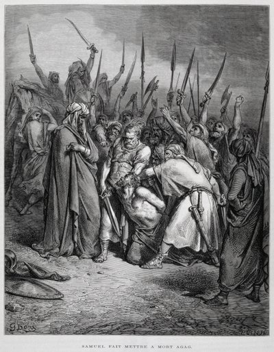 Samuel dödar Agag, illustration från Dore-bibeln av Gustave Dore
