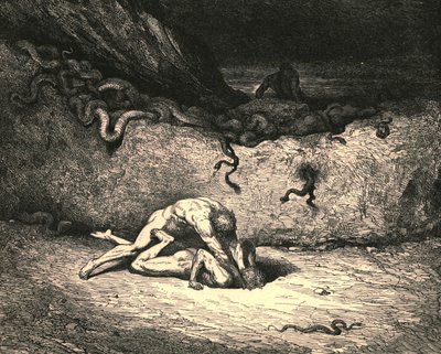 Den luftens sprite är Schicchi, i samma humör av slumpmässiga ofog ventiler han fortfarande sin trots, c1890. av Gustave Dore
