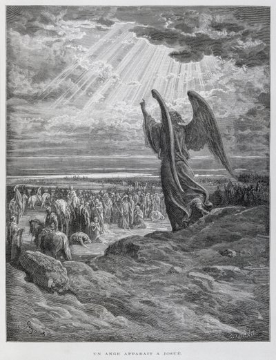Ängeln som uppenbarade sig för Josua i av Gustave Dore