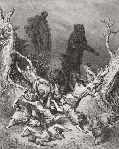 The Children Destroyed by Bears, illustration från Dores 