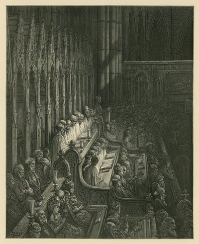 Kören i Westminster Abbey av Gustave Dore