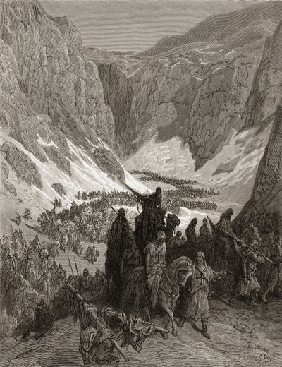 Den kristna armén i Judéens berg, illustration från 