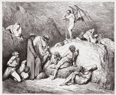 The Divine Comedy (La Divina Commedia, La Divine Comedie), Inferno, Canto 28: Stympade sårar av oenighet i den nionde bolgia - av Dante Alighieri (1265-1321) - Illustration av Gustave Dore (1832-1883) av Gustave Dore