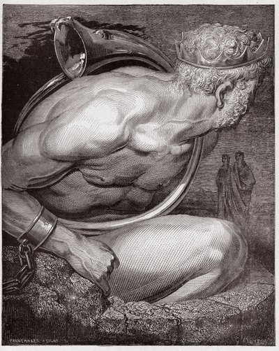 The Divine Comedy (La Divina Commedia, La Divine Comedie), Inferno, Canto 31: Nimrod of the giants - av Dante Alighieri (1265-1321) - Illustration av Gustave Dore (1832-1883) av Gustave Dore