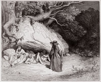 The Divine Comedy (La Divina Commedia, La Divine Comedie), Inferno, Canto 4: The innocent souls in Limbo - av Dante Alighieri (1265-1321) - Illustration av Gustave Dore (1832-1883) av Gustave Dore