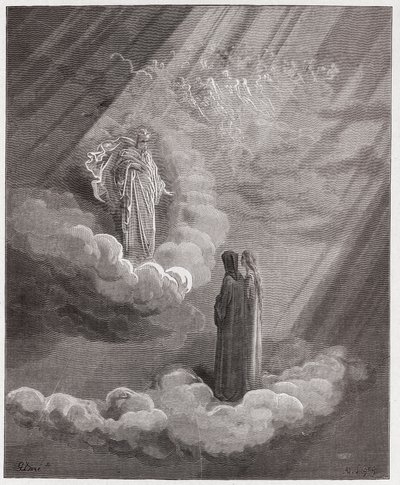 Den gudomliga komedin (La Divina Commedia, La Divine Comedie), Paradiso, Canto 16: The soul of Cacciaguida talar om Florens - av Dante Alighieri (1265-1321) - Illustration av Gustave Dore (1832-1883) av Gustave Dore