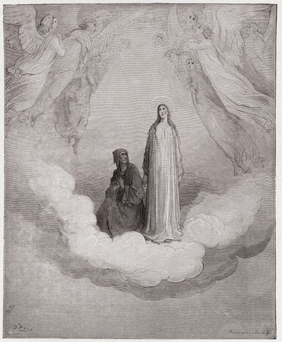The Divine Comedy (La Divina Commedia, La Divine Comedie), Paradiso, Canto 21: Blessed Beatrice in the seventh circle - av Dante Alighieri (1265-1321) - Illustration av Gustave Dore (1832-1883) av Gustave Dore