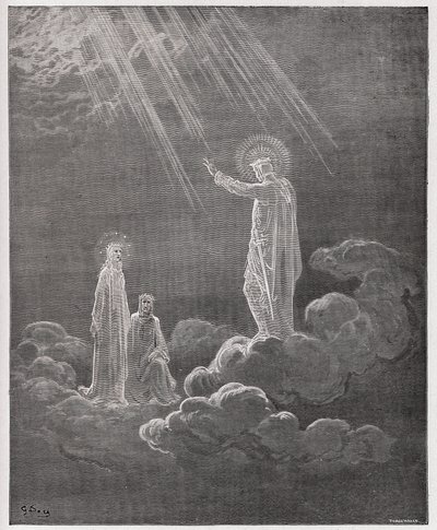 The Divine Comedy (La Divina Commedia, La Divine Comedie), Paradiso, Canto 8: Charles Martel tilltalar Dante och Beatrice - av Dante Alighieri (1265-1321) - Illustration av Gustave Dore (1832-1883) av Gustave Dore