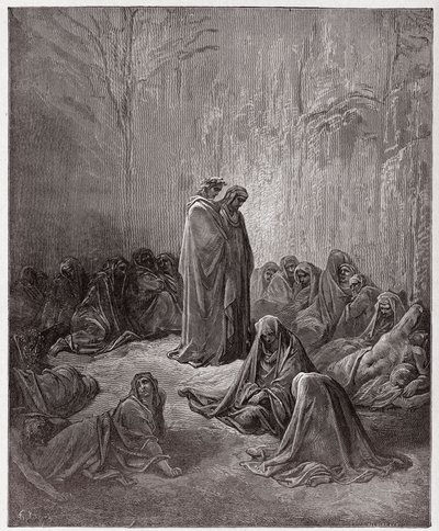 Den gudomliga komedin (La Divina Commedia, La Divine Comedie), Purgatorio, Canto 13: De avundsjukas själar - av Dante Alighieri (1265-1321) - Illustration av Gustave Dore (1832-1883) av Gustave Dore