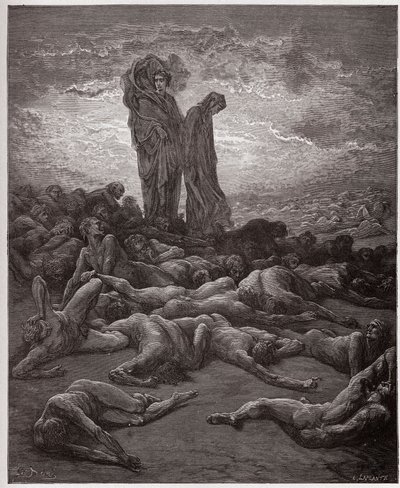 The Divine Comedy (La Divina Commedia, La Divine Comedie), Purgatorio, Canto 20: The souls of the avaricious - av Dante Alighieri (1265-1321) - Illustration av Gustave Dore (1832-1883) av Gustave Dore