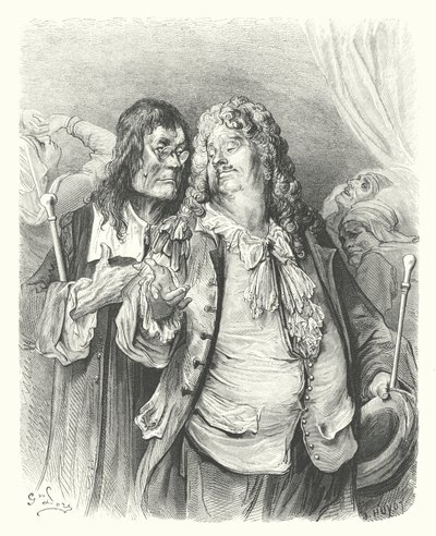 La Fontaines fabler: Läkarna (gravyr) av Gustave Dore