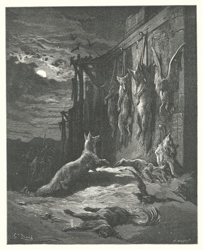 La Fontaines fabler: Den engelska räven (gravyr) av Gustave Dore