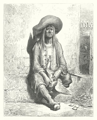 La Fontaines fabler: Hönan med de gyllene äggen (gravyr) av Gustave Dore