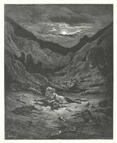 La Fontaines fabler: Lejonet (gravyr) av Gustave Dore