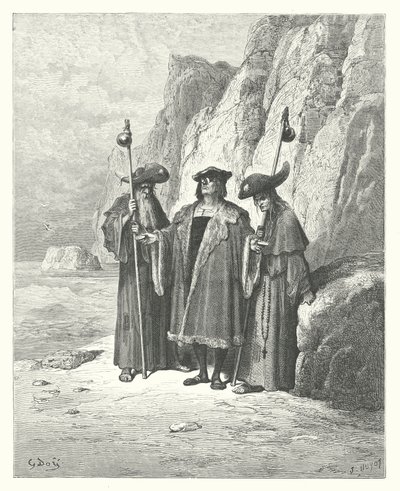 La Fontaines fabler: Ostronet och dess fordringsägare (gravyr) av Gustave Dore