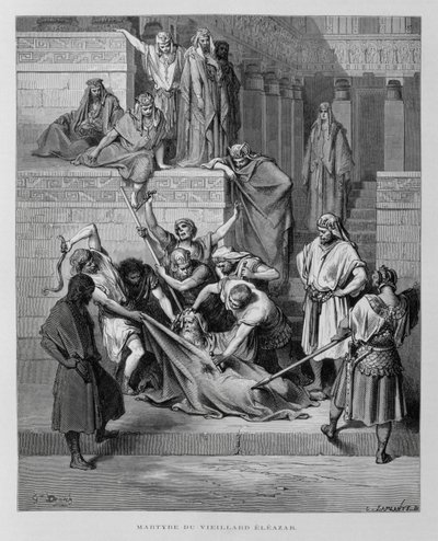 Eleazars martyrdöd, illustration från Dore-bibeln av Gustave Dore