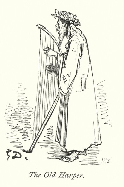 The Old Harper (gravyr) av Gustave Dore
