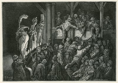 Penny Gaff i Whitechapel av Gustave Dore