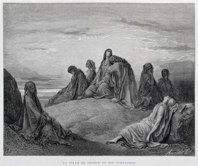 Jepthas döttrar, illustration från Dore-bibeln av Gustave Dore