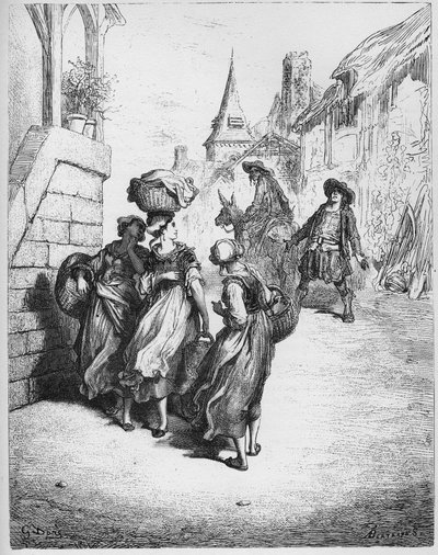 Mjölnaren, hans son och åsnan - från "Fables" av Jean de La Fontaine av Gustave Dore