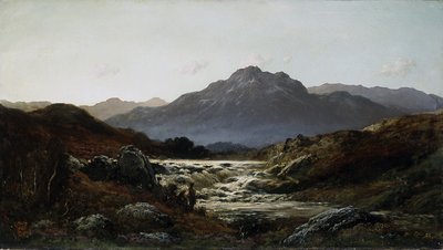 Torrent In The Highlands (olja på duk) av Gustave Dore