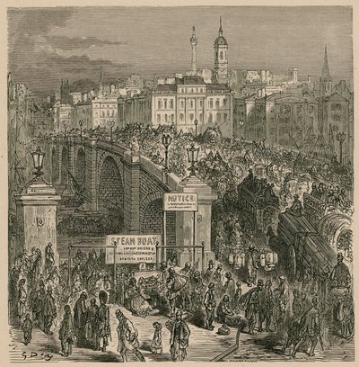 Trafiken på London Bridge av Gustave Dore