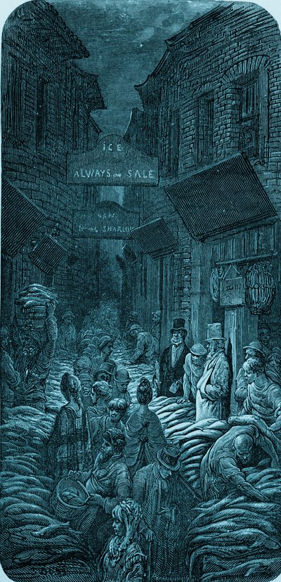 Viktoriansk fiskmarknadsgravyr av Gustave Doré av Gustave Dore