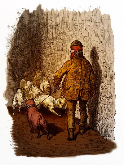 Viktorianska London Docks gravyr av Gustave Doré av Gustave Dore