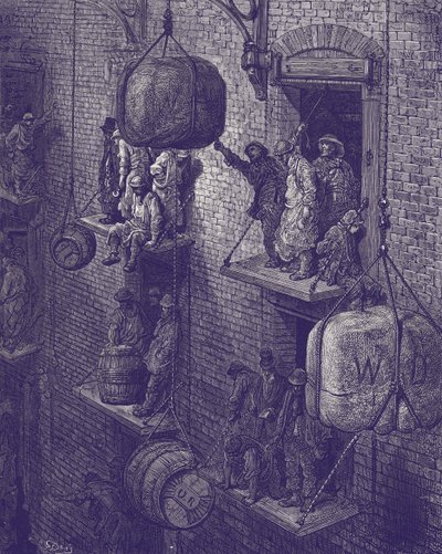 Viktorianskt lager i London av Gustave Dore