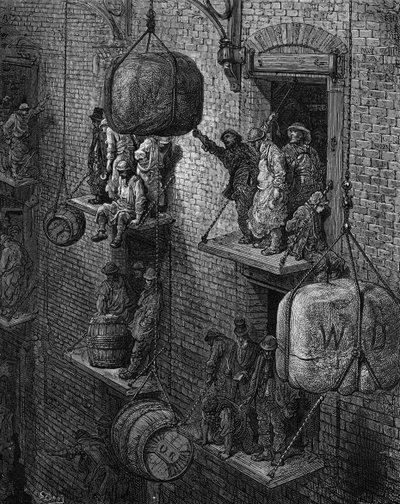 Viktorianskt lager i London av Gustave Dore