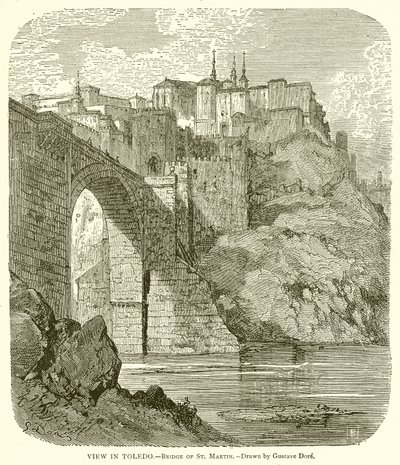 Utsikt i Toledo.--Bro of St. Martin av Gustave Dore