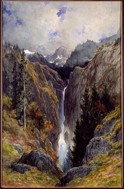 Vattenfall av helveteshålet i Lysens dal. Målning av Gustave Dore (1832-1883) av Gustave Dore