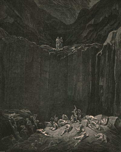 ...allrannsakande rättvisa, domar att straffa förfalskarna, c1890. av Gustave Dore