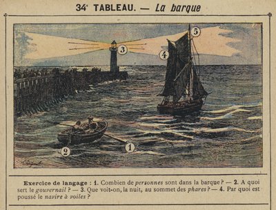 Båten (färg litho) av Gustave Fraipont