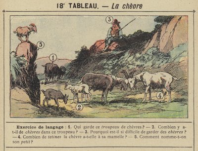 La chevre (färg litho) av Gustave Fraipont