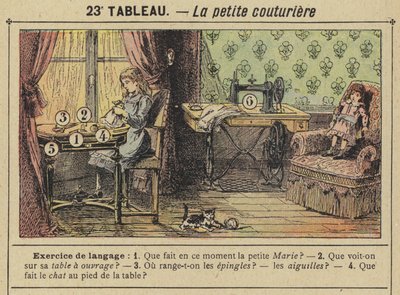 Den lilla sömmerskan (färg litho) av Gustave Fraipont