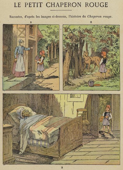 Rödluvan (färg litho) av Gustave Fraipont