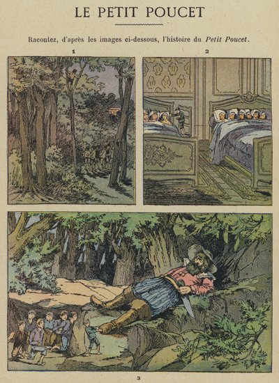 Le Petit Poucet (färglitografi) av Gustave Fraipont