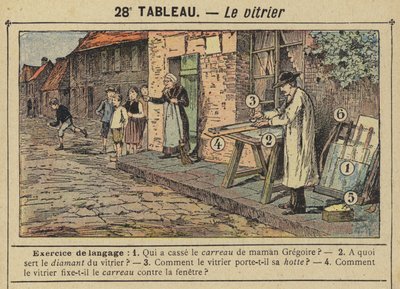 Glasmästaren (färg litho) av Gustave Fraipont