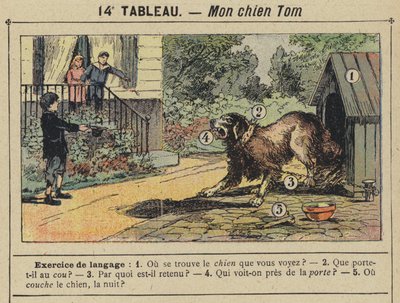 Min hund Tom (färg litho) av Gustave Fraipont